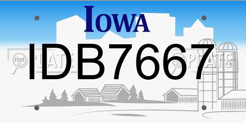 IDB7667 Iowa License Plate