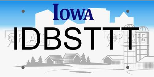 IDBSTTT Iowa License Plate