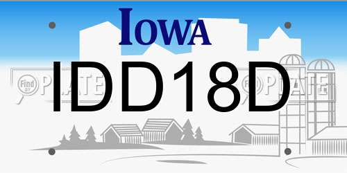 IDD18D Iowa License Plate