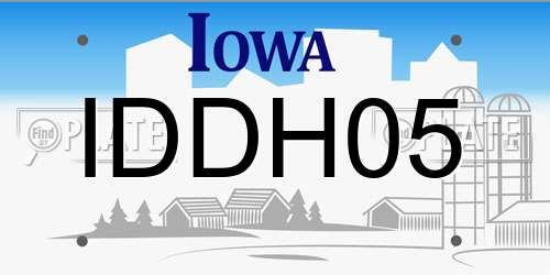 IDDH05 Iowa License Plate