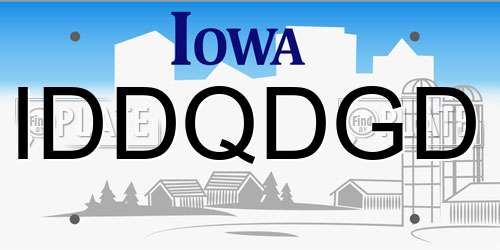IDDQDGD Iowa License Plate