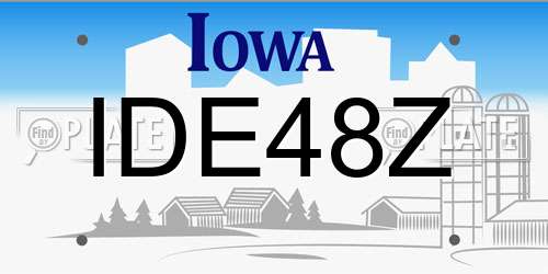IDE48Z Iowa License Plate