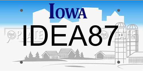IDEA87 Iowa License Plate
