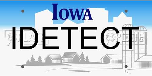 IDETECT Iowa License Plate