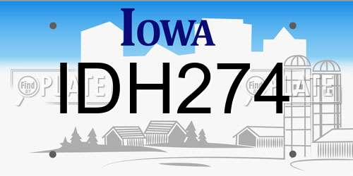 IDH274 Iowa License Plate