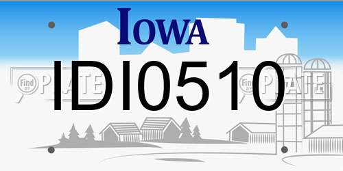IDI0510 Iowa License Plate