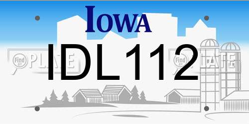 IDL112 Iowa License Plate