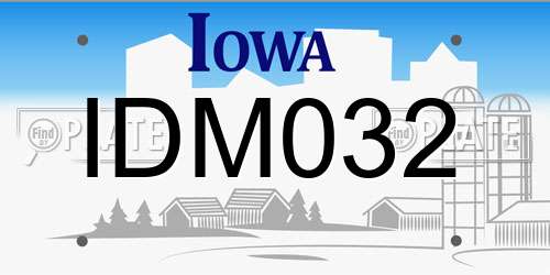 IDM032 Iowa License Plate