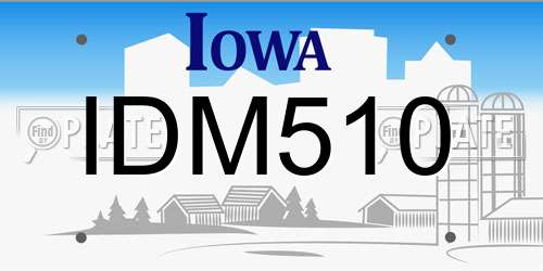 IDM510 Iowa License Plate