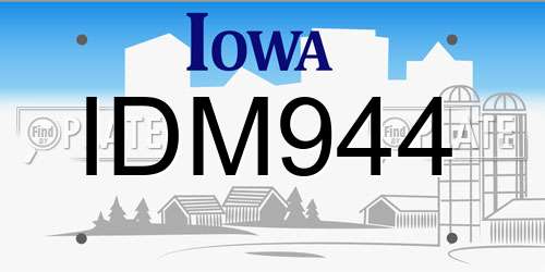 IDM944 Iowa License Plate