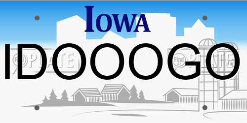 IDOOOGO Iowa License Plate
