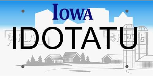 IDOTATU Iowa License Plate