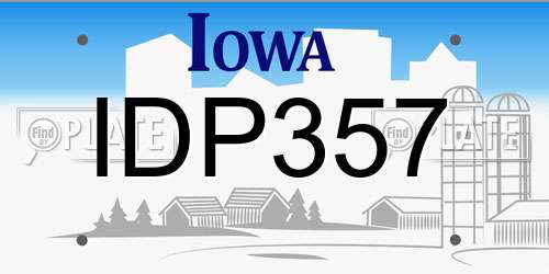 IDP357 Iowa License Plate