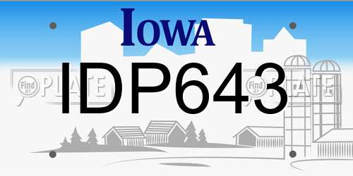 IDP643 Iowa License Plate