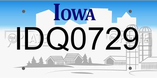 IDQ0729 Iowa License Plate