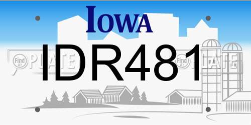 IDR481 Iowa License Plate