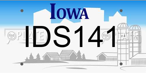 IDS141 Iowa License Plate