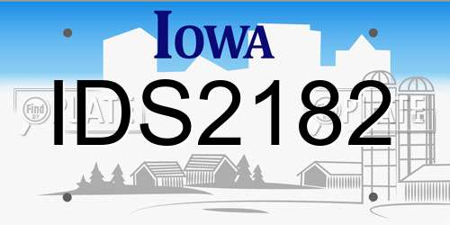 IDS2182 Iowa License Plate