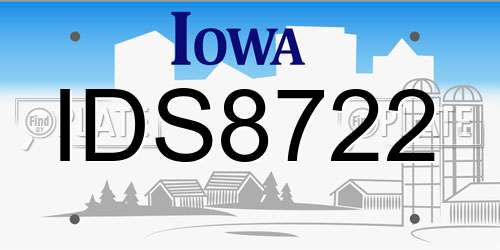 IDS8722 Iowa License Plate
