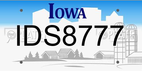 IDS8777 Iowa License Plate