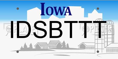 IDSBTTT Iowa License Plate