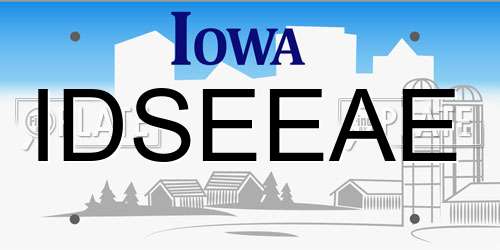 IDSEEAE Iowa License Plate