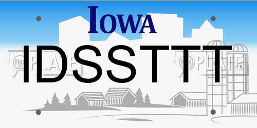 IDSSTTT Iowa License Plate