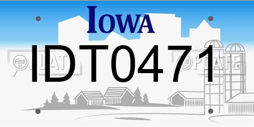 IDT0471 Iowa License Plate