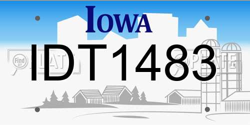 IDT1483 Iowa License Plate