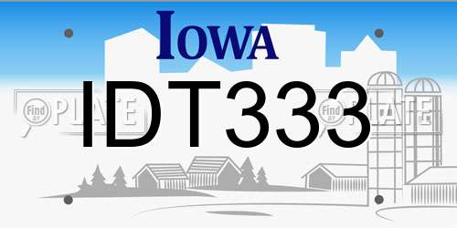 IDT333 Iowa License Plate