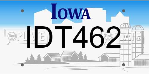 IDT462 Iowa License Plate
