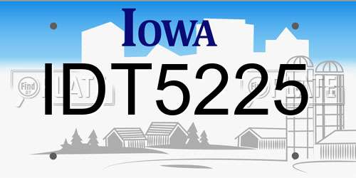 IDT5225 Iowa License Plate
