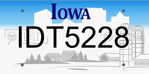 IDT5228 Iowa License Plate