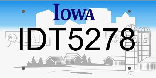 IDT5278 Iowa License Plate