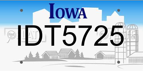 IDT5725 Iowa License Plate