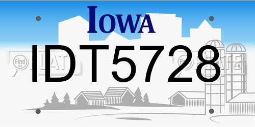 IDT5728 Iowa License Plate