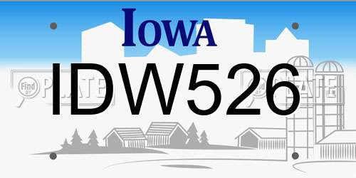 IDW526 Iowa License Plate