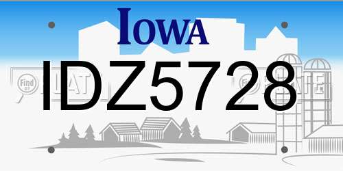 IDZ5728 Iowa License Plate