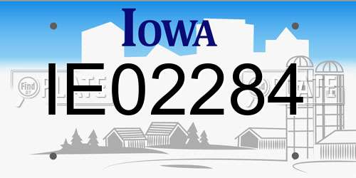 IE02284 Iowa License Plate
