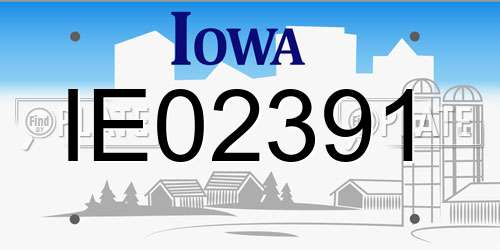 IE02391 Iowa License Plate