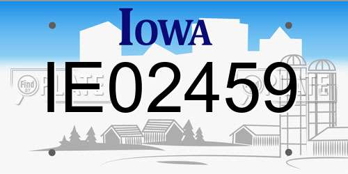 IE02459 Iowa License Plate