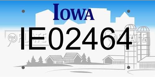 IE02464 Iowa License Plate