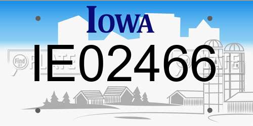 IE02466 Iowa License Plate