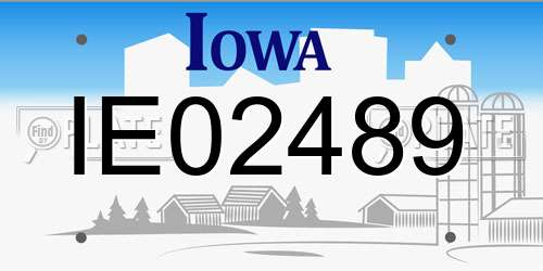 IE02489 Iowa License Plate