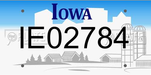 IE02784 Iowa License Plate