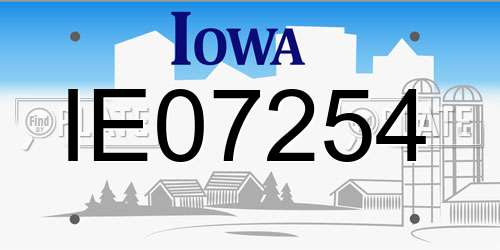 IE07254 Iowa License Plate
