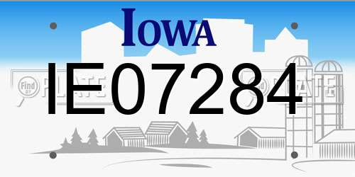 IE07284 Iowa License Plate