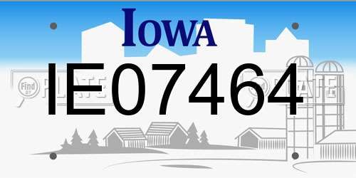 IE07464 Iowa License Plate