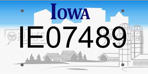 IE07489 Iowa License Plate