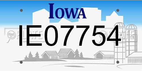 IE07754 Iowa License Plate